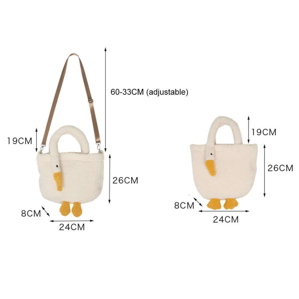 Cartoon Goose Plush Handbag For Women Soft Tote Casual Girl Cute Shop Bolso Ladies Shoulder Fashion Duck Crossbody Bag