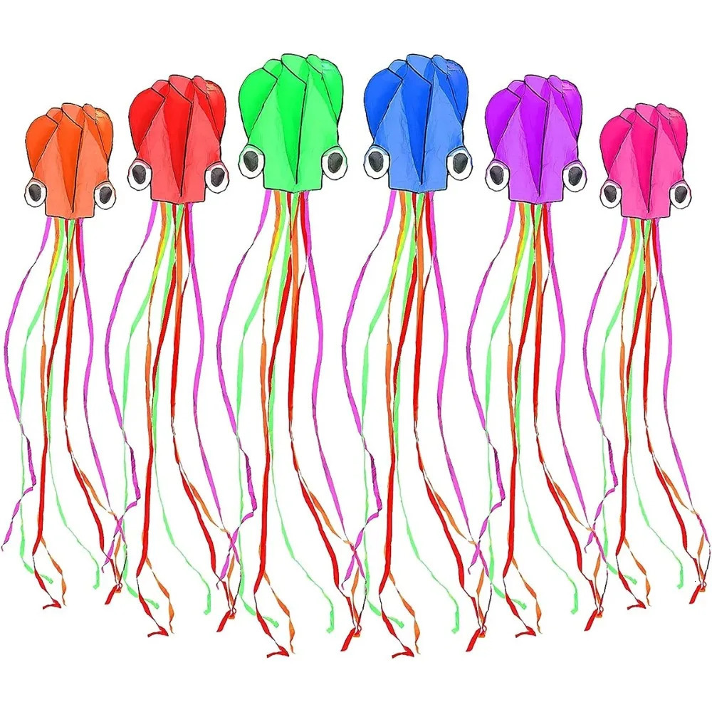 Orange 3D Octopus Kite Arrives 4m Giant Good Flying Soft DIY Toy Childrens Friends Game 250321