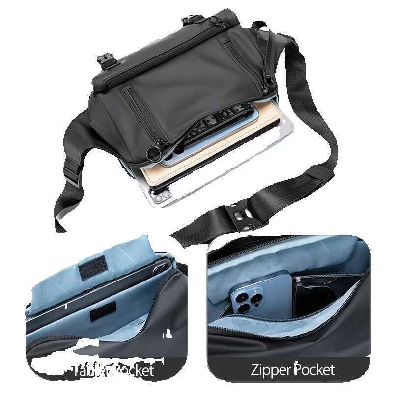 Men's Waterproof Crossbody Chest Bag With Tablet Pocket, Durable Lightweight Sg Pack Shoulder Backpack For Travel Outdoor