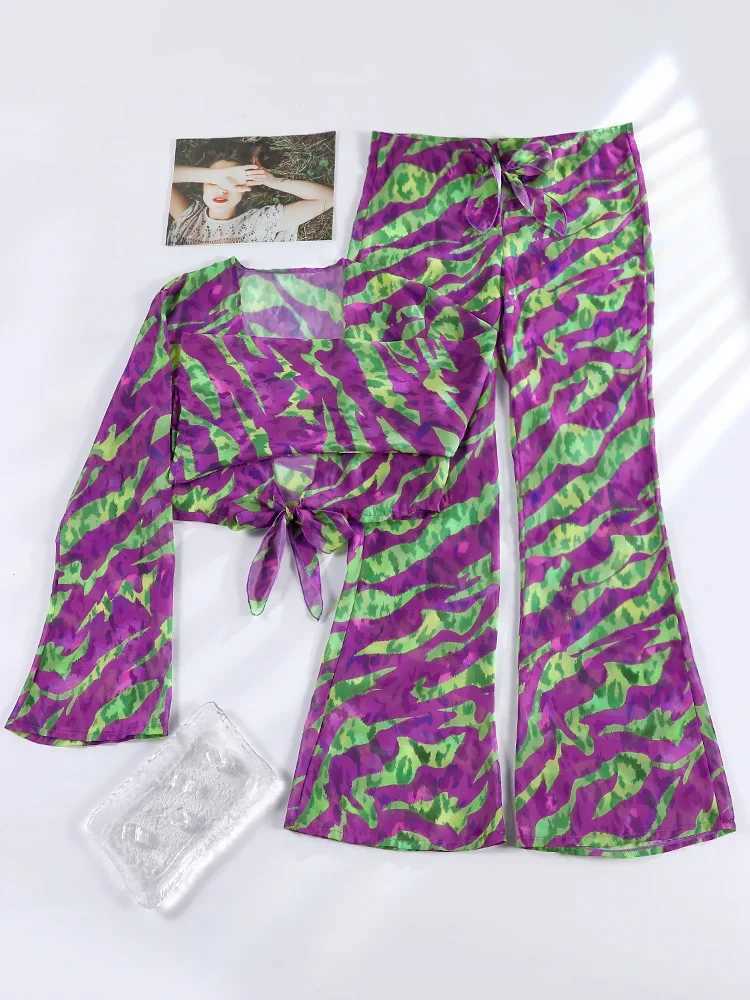 2025 two-piece Ups swimsuit mesh eyepatch bikini 2024 swimsuit printed bikini setXJ250324