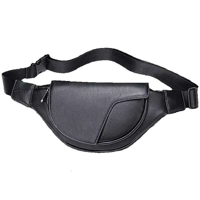 Casual Genuine Leather Men Women Chest Shoulder Bag First Layer Cowhide Waist Pack Unisex Sg Crossbody Bags