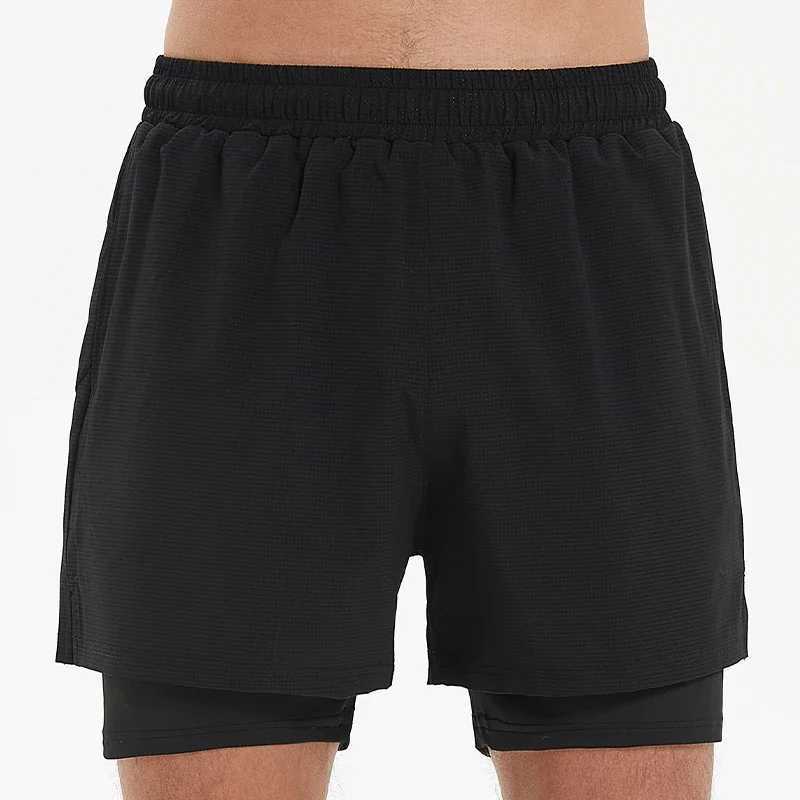 Summer marathon mens shorts quick drying running shorts fitness sportswear mens gym breathable double-layer shorts W250324
