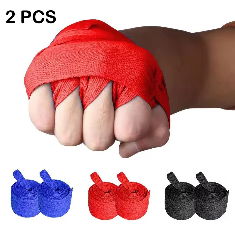 2 Elastic Boxing Bandages 1.52.535M Cotton Sports Belt Sanda Kickboxing MMA Hand Gloves Boxing Sports Bandages 250325