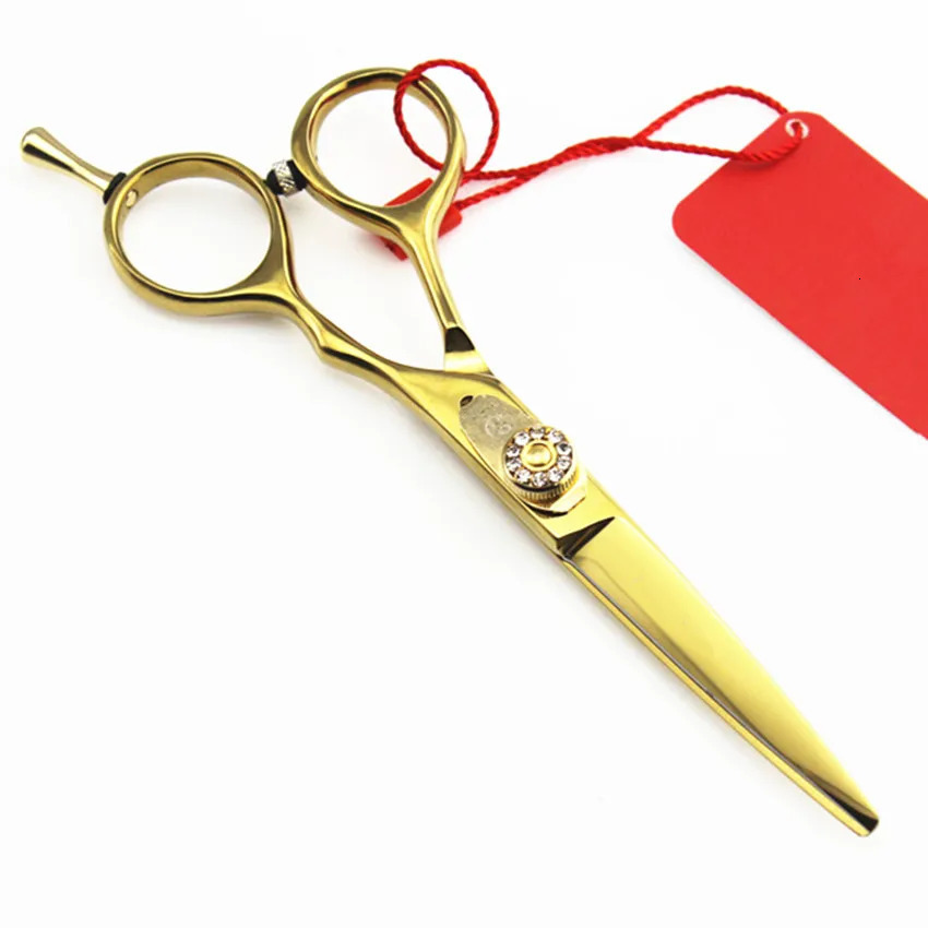 Professional 6 5.5 inch scissor JP 440c steel gold cut hair scissors cutting barber makeup thinning shears hairdresser scissors 250325 S2563