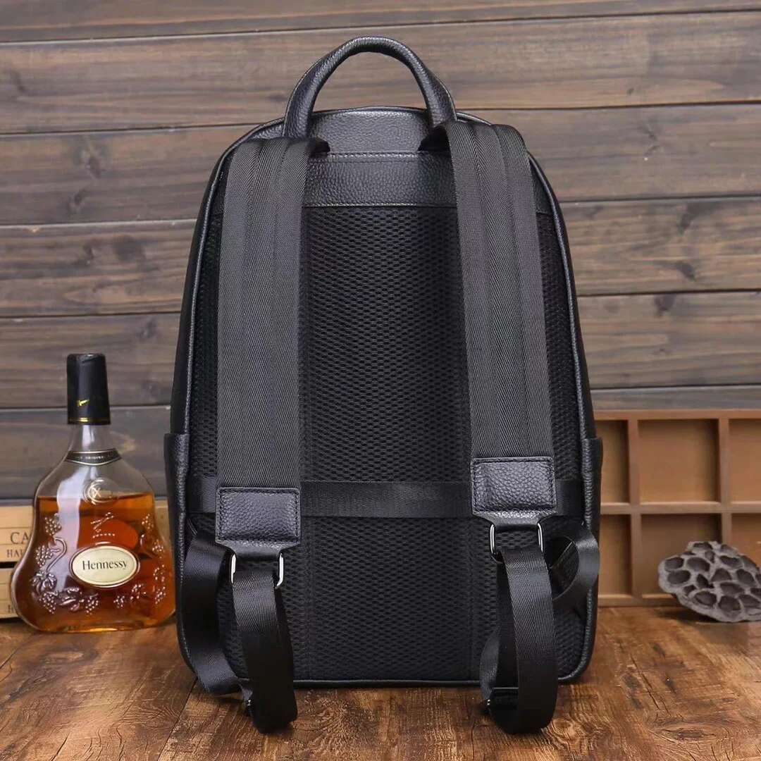 New Fashion Brand Genuine Men Backpacks Real Natural Leather Student Backpack Boy Business Laptop School Bag