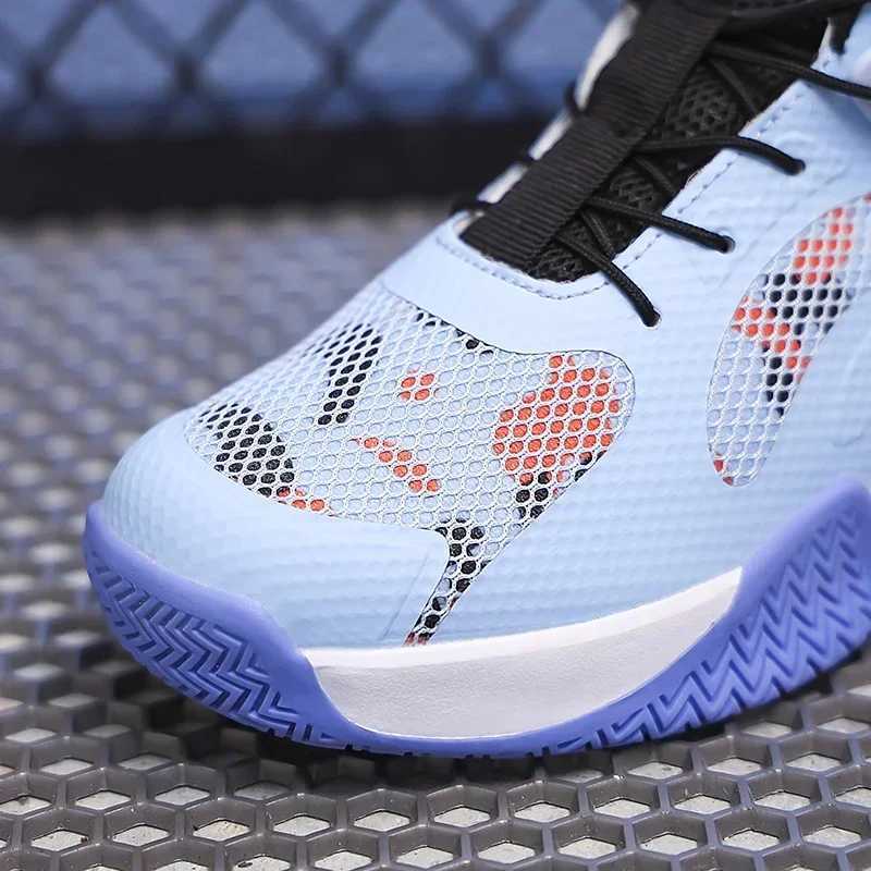 Childrens high basketball shoes boys anti slip running shoes thick soled durable childrens outdoor training shoes W250324