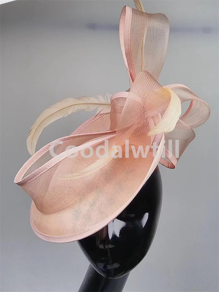 Pillbox Fascinator Hat Women Wedding Headpiece For Derby Kentucky Chapeau Cap Bride Wedding Church Millinery Cap Headband 250322