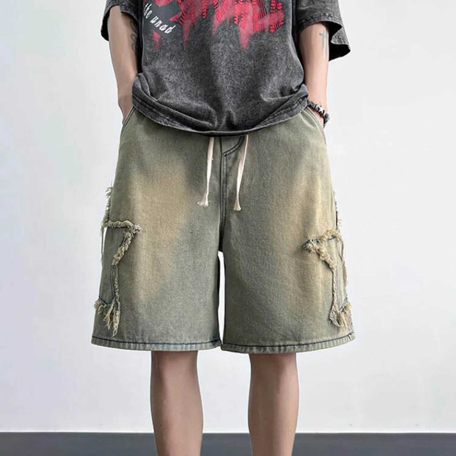 Summer casual workwear shorts mens loose sports pants Mens Denim Shorts Summer Design Casual Hip Hop Everything mens clothing T250603