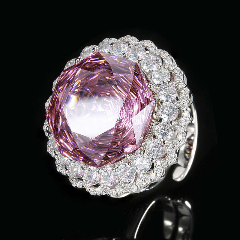 Popular hot item new Zhuangsheng Jewelry copper base gold-plated rose cut light set, female lead stone 18mm