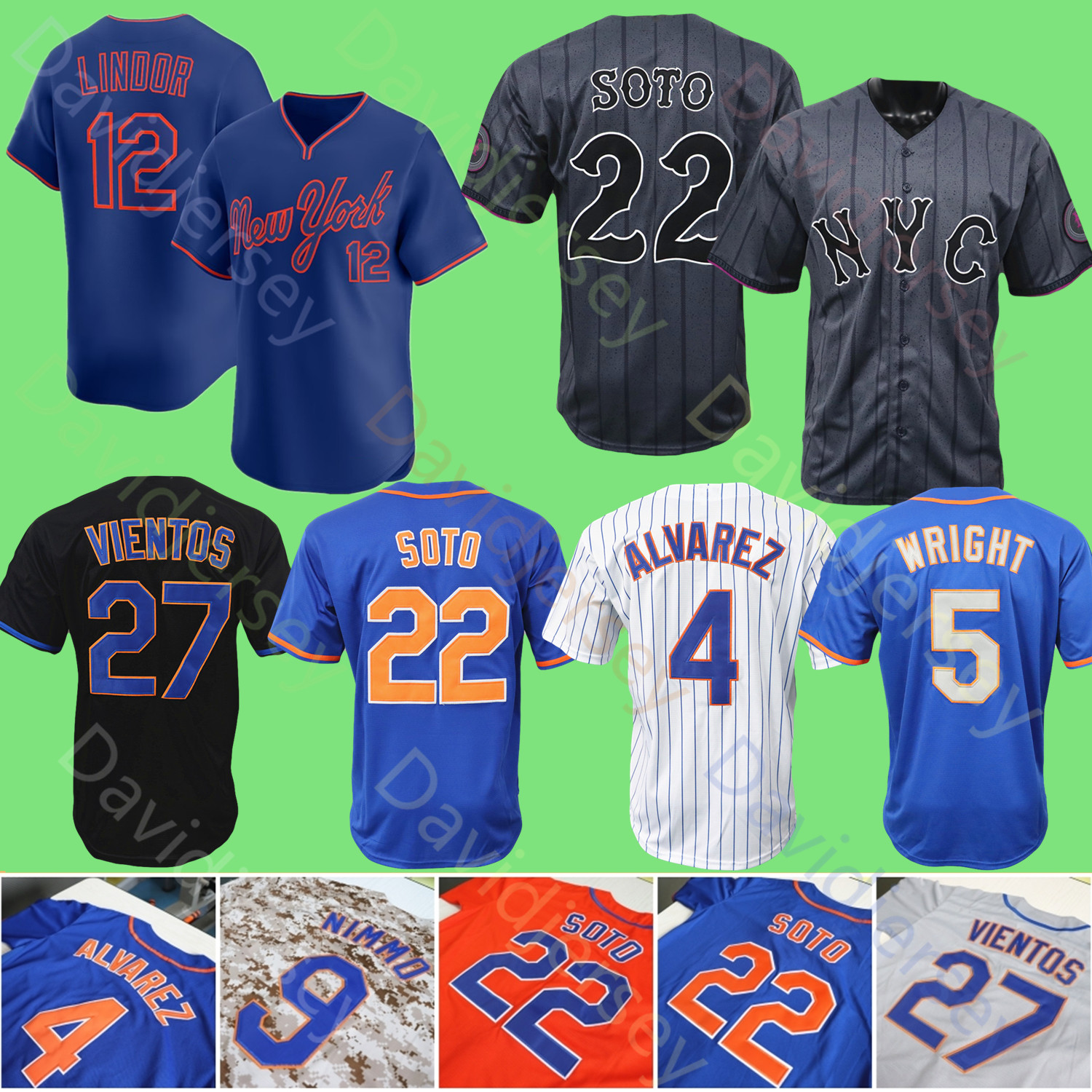 Baseball Jersey Juan Soto Lindor Mark Vientos Alvarez Pete Alonso Edwin Diaz Wright Jeff McNeil Brandon Nimmo Kodai Senga Jesse Winker Holmes Baty Gooden Seaver