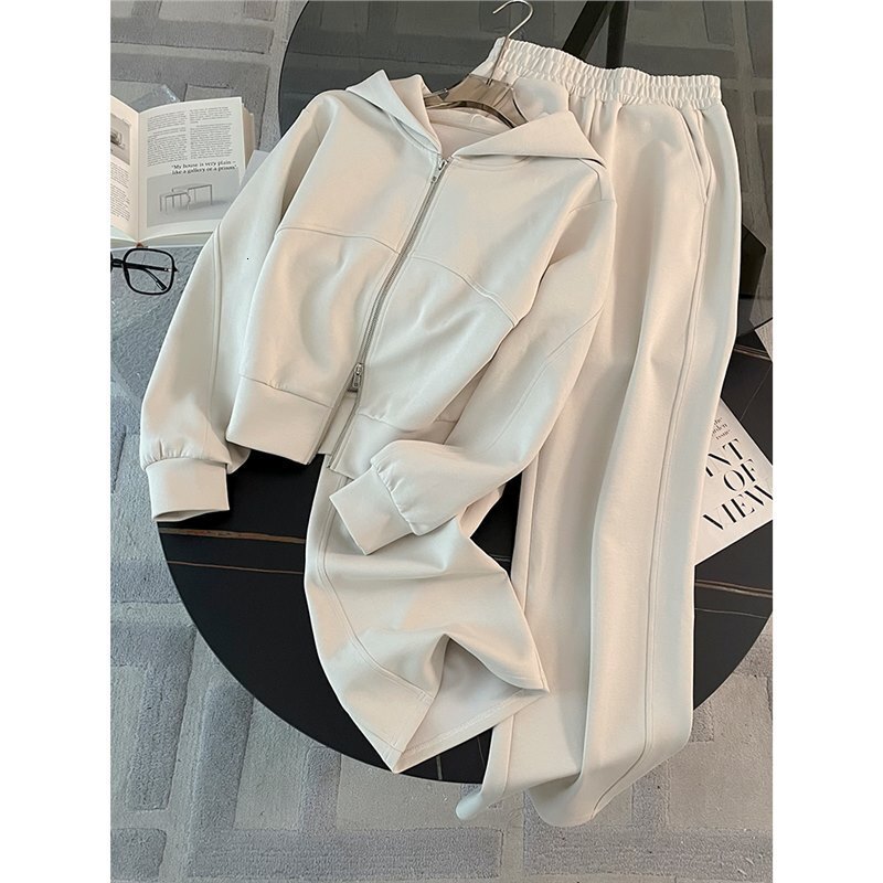 European Sportswear for Women's Spring Autumn 2024 New Style, Trendy High end, Slim Fashionable, Two piece Hoodie and Pants Set