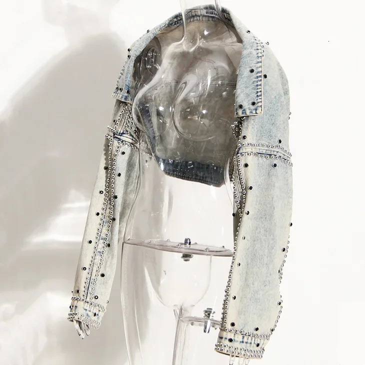 Short Denim Coat Women Y2k Cotton Spring Autumn Clothing Jeans Punk Gothic Bomber Jacket Windbreaker Vintage Jackets Streetwear 250322