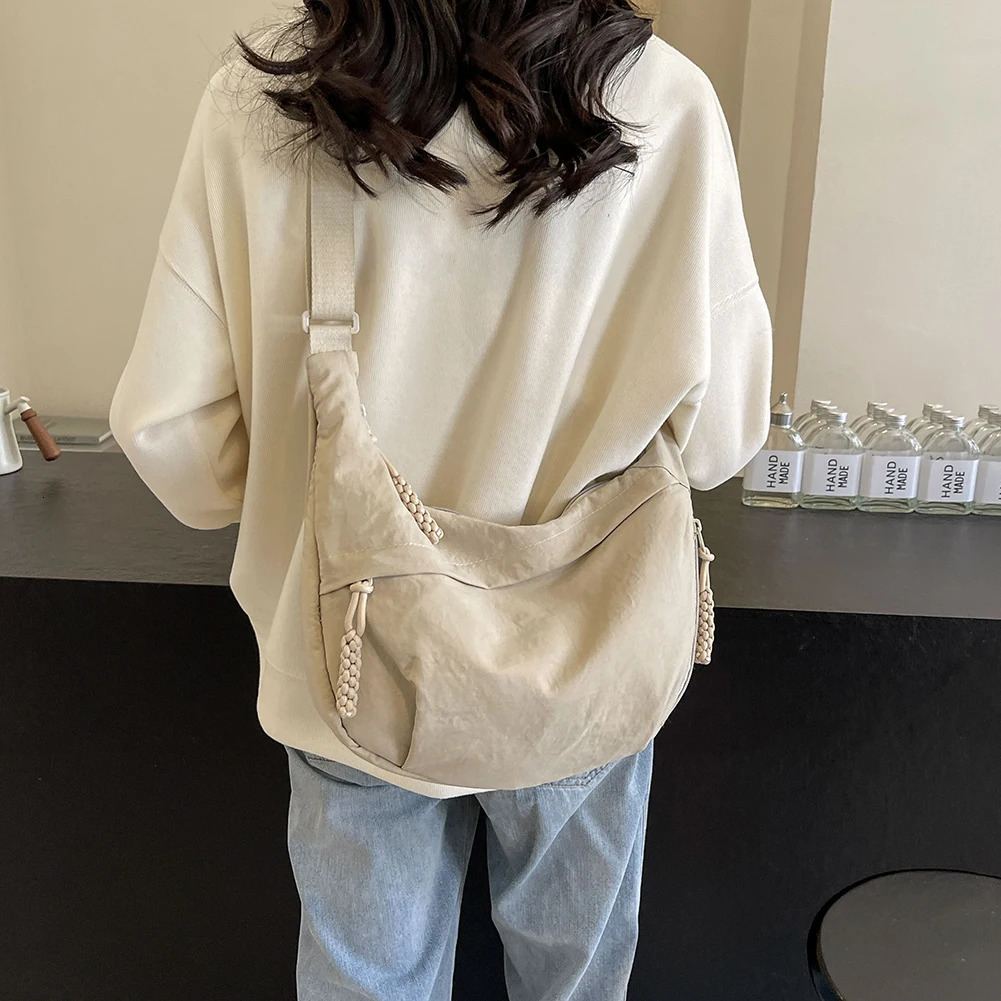 Women Stylish Dumpling Bag Multi-pockets Half Moon Bag Large Capacity Daily Messenger Bag Adjustable Strap Simple Satchel Bag 250324