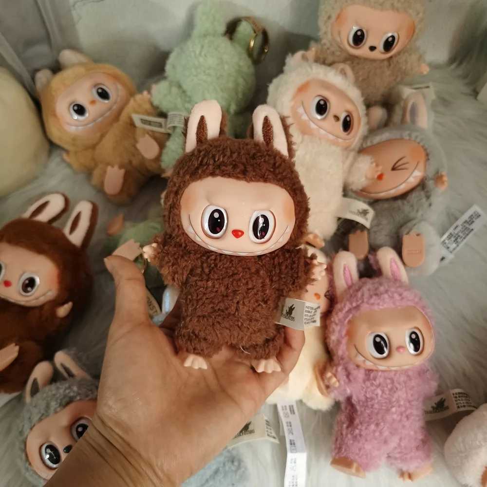 17cm Pop Mart Cute Labubu Fabric Mysterious Blind Box Heart Rhythm Macaron Series Doll Labu Fabric Plush Backpack Pendant Toy GiftT250325