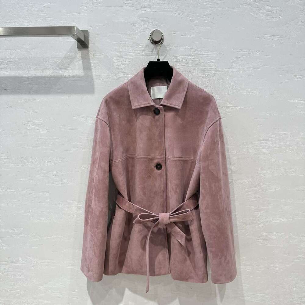 Early Autumn New Retro Temperament Maillard Collar Suede Windbreaker Pull Style Versatile Jacket B5