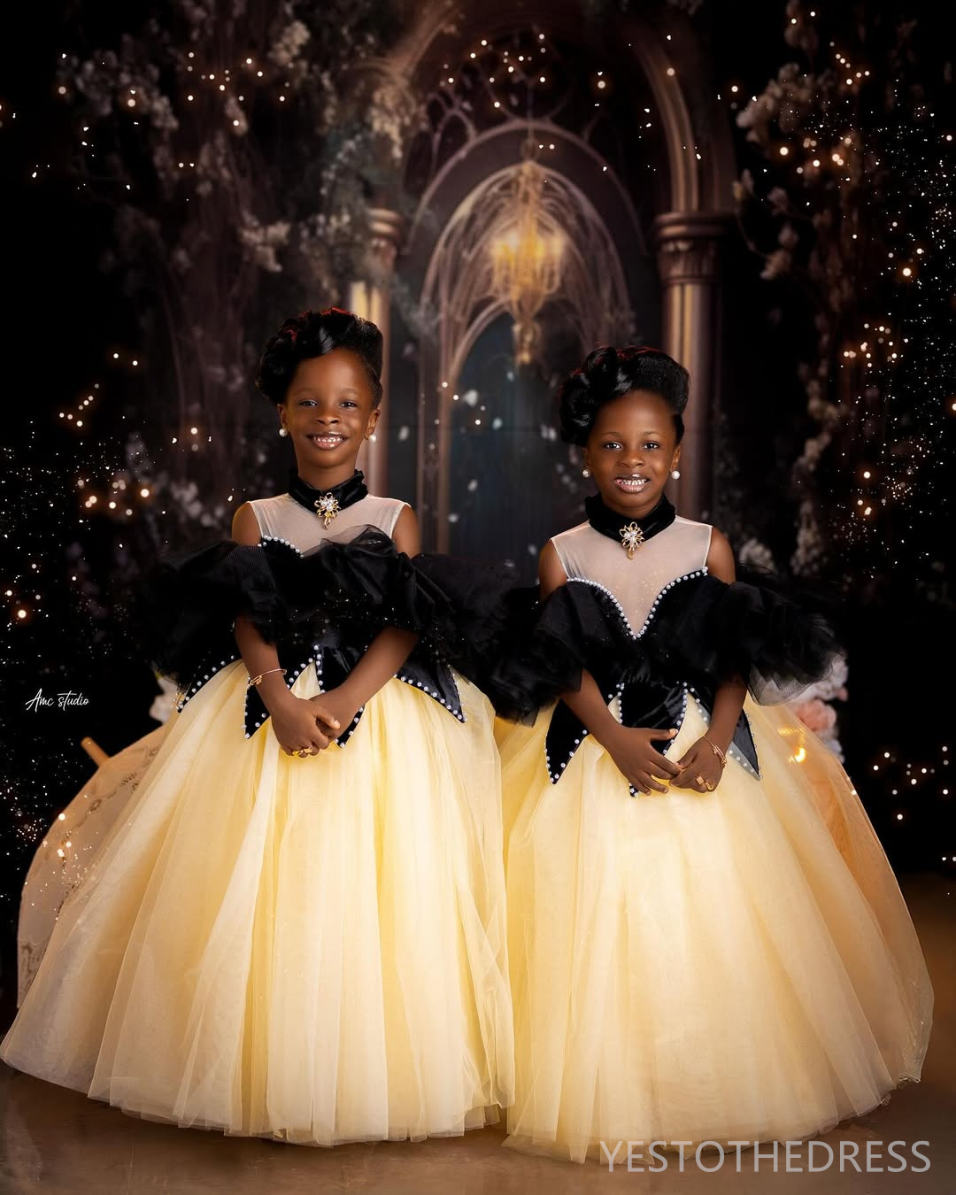 2025 Aso Ebi Flower Girl Dresses Children Birthday Dress Illusion High Neck Appliqued Beaded Lace Tiered Tulle Princess Queen Ball Gown For Marriage F