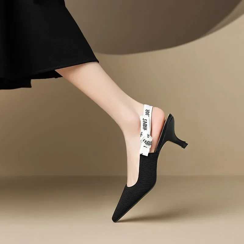 2024 Summer Sexy Poin H Fashion Letter Design Lace-up Elegant hot Wens Dress Stiletto Sandals Par Zapatos De Mujer Z250325