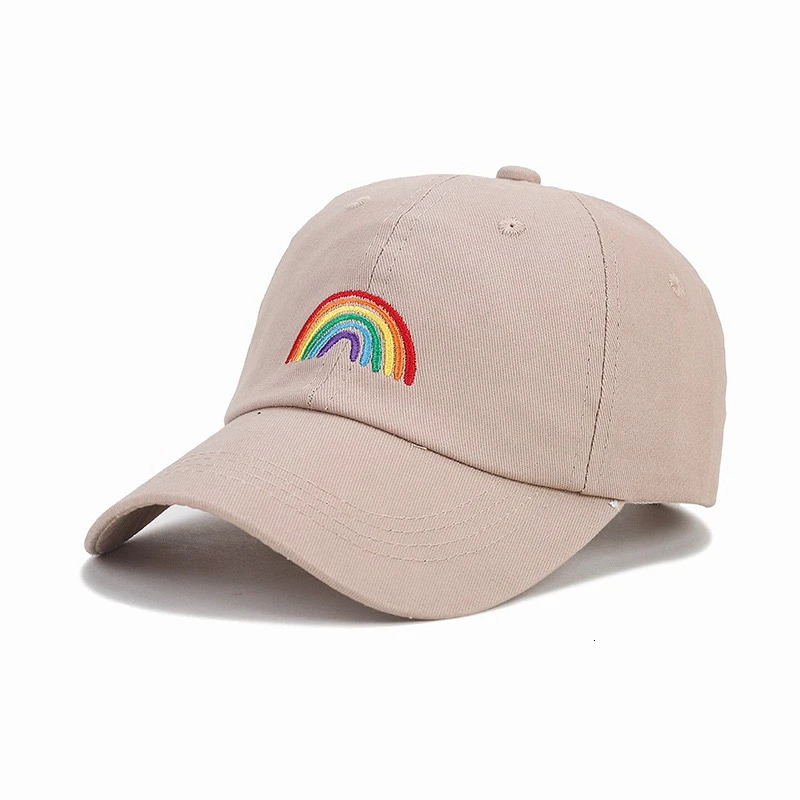 Neutral baseball cap rainbow embroidered sports cap mens fashionable cap womens streetwear dad cap 250320