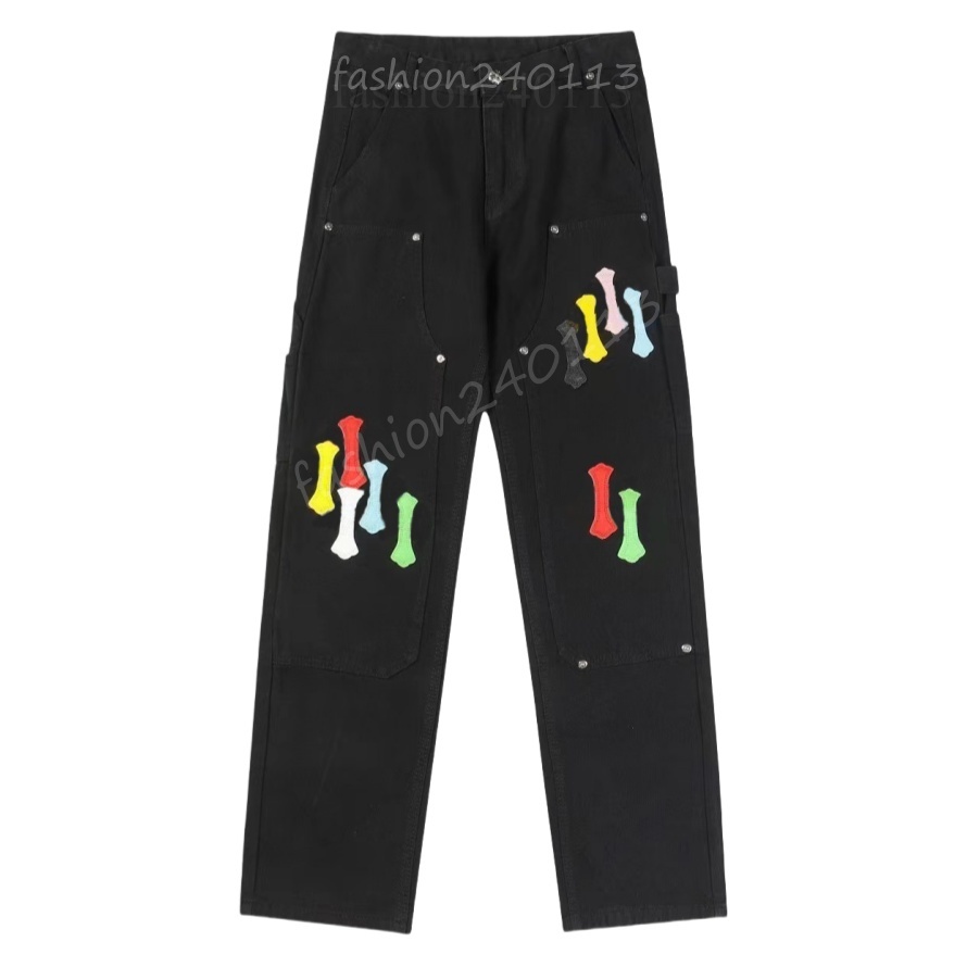 designer for mens pants Mens Jeans trends Distressed Black Ripped Biker Slim Fit Motorcycle Mans stacked men womens baggy jeans hole