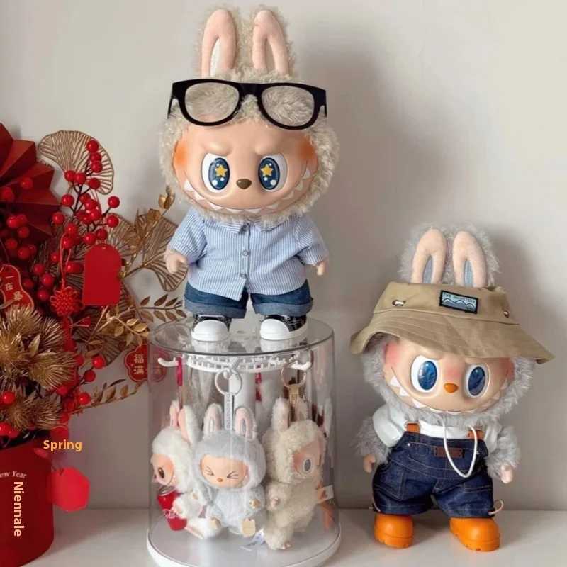 Decorations For Labubu Dolpendant Display Box Rotating Transparent Labubu Doll Handmade Storage Display Stand Decorat OrnamentsC250325