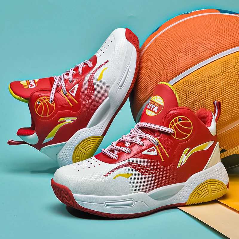 Childrens basketball shoes top-notch outdoor sports shoes non slip comfortable flat sports shoes leather high qu walking shoes children W250324