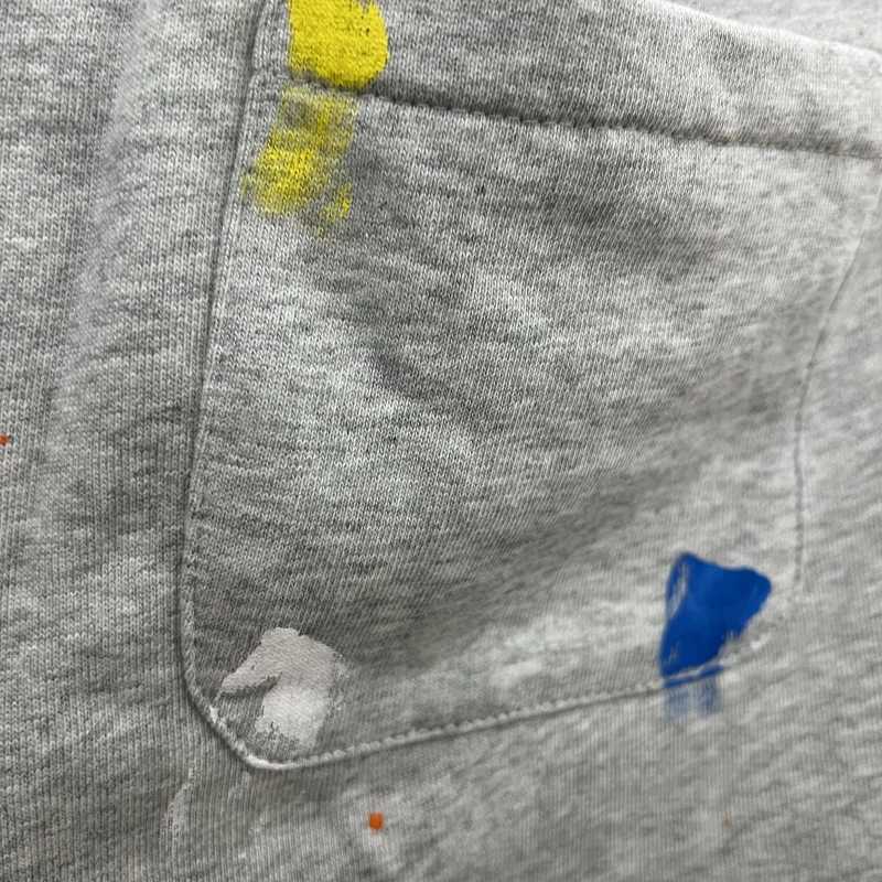 Men's Shorts Mens summer casual splash ink graffiti street fashion cotton gray pants tassel design washing z250325