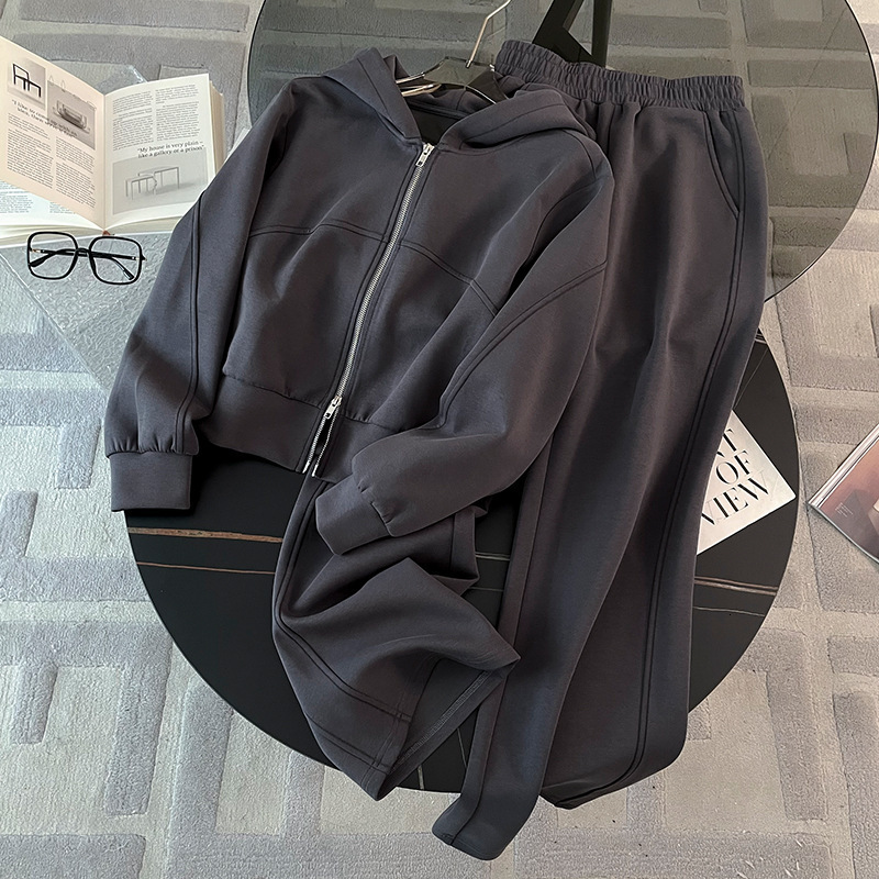 European Sportswear for Women's Spring Autumn 2024 New Style, Trendy High end, Slim Fashionable, Two piece Hoodie and Pants Set