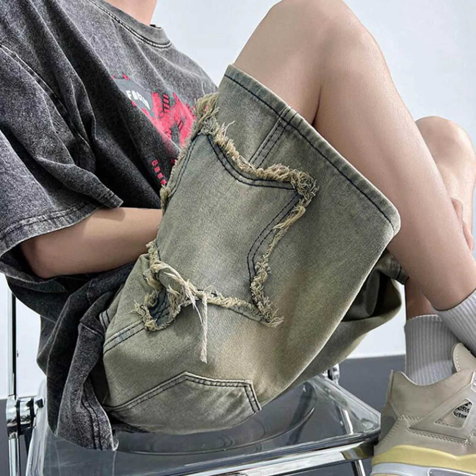 Summer casual workwear shorts mens loose sports pants Mens Denim Shorts Summer Design Casual Hip Hop Everything mens clothing T250603