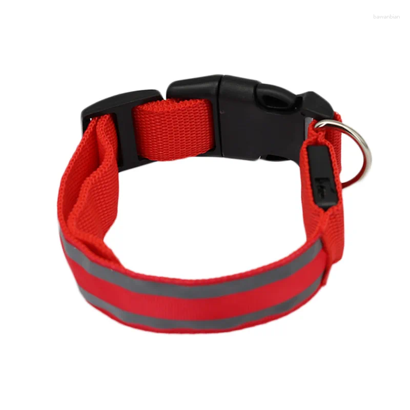 Dog Collar Nylon LED Glowing For Large Small Dogs Night Light Flashing Adjustable Collars Pet Supplies DogAccessories