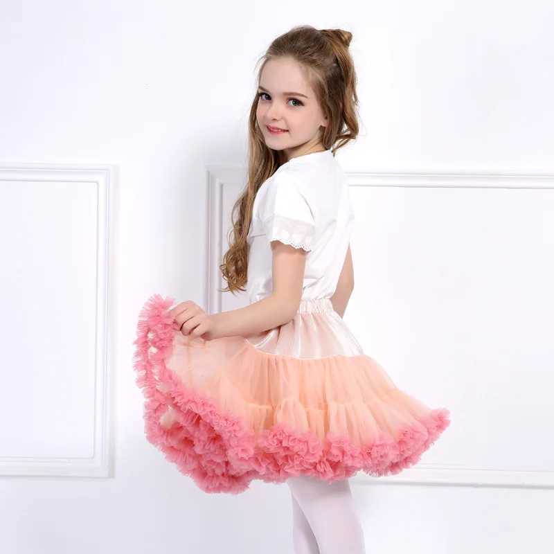 Baby Girls Tulle Tutu Skirt Ballet Performer Pettiskitt Fluffy Childrens Ballet Skills Party Dance Princess Girls Tulle Dress 1-16YT250326