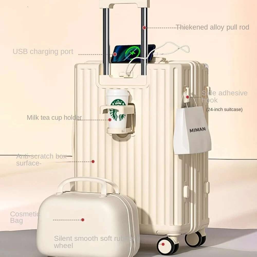 New Lage Suitcase Trolley 20 Inch 24 26 28 Large Capacity Mother and Child Suitcases Travel Password Box Durable Trunk