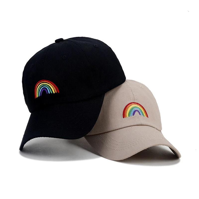 Neutral baseball cap rainbow embroidered sports cap mens fashionable cap womens streetwear dad cap 250320