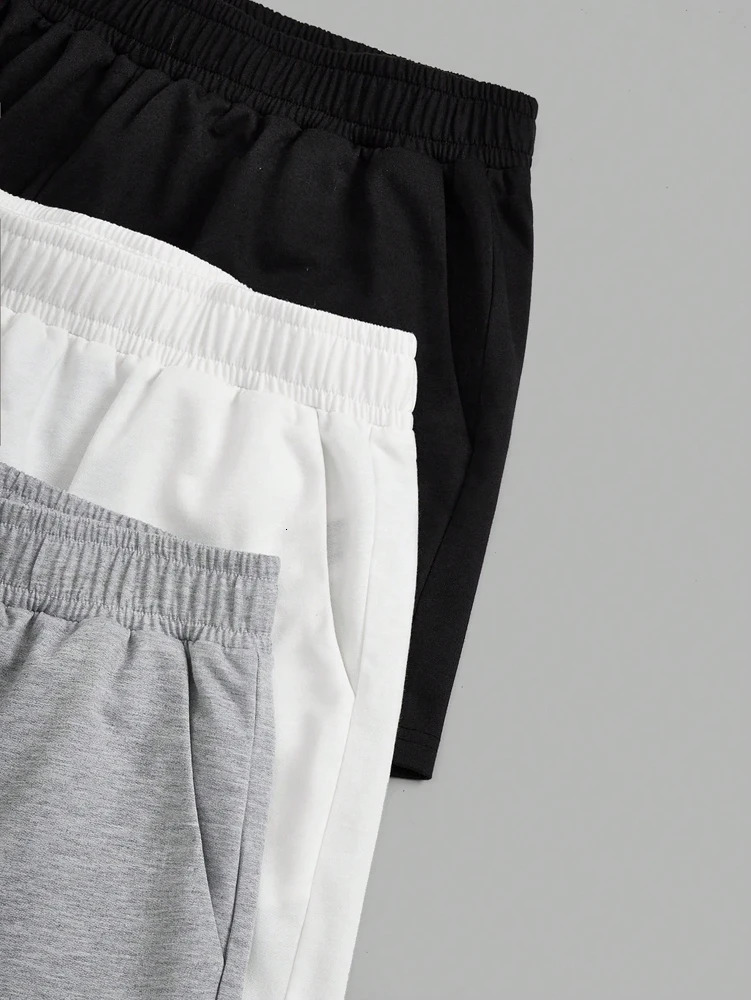 Womens elastic waist cycling shorts 3piece running exercise yoga summer polyester fiber 250324