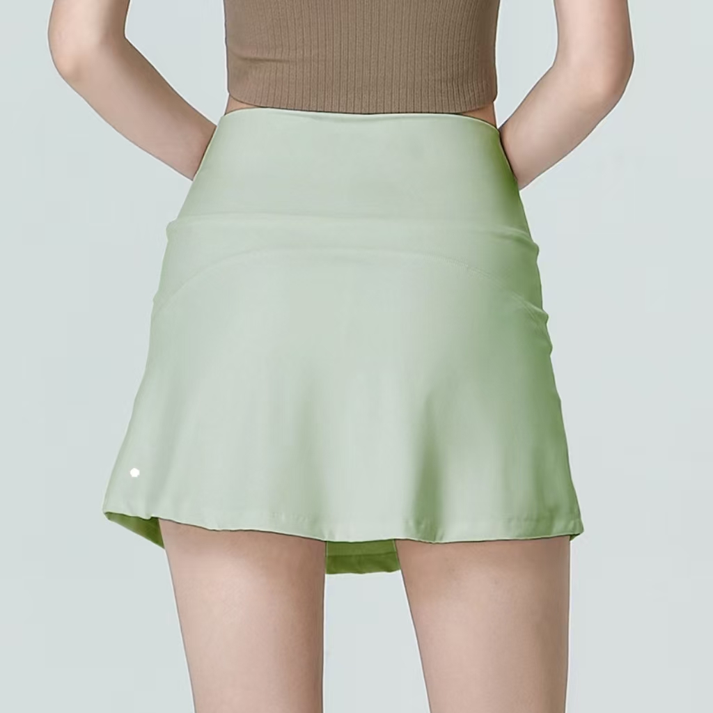 Women Sports Yoga Skirts Workout Shorts Zipper Pleated Tennis Golf Skirt Anti Exposure Fitness Short Skirt with Pocket 99023