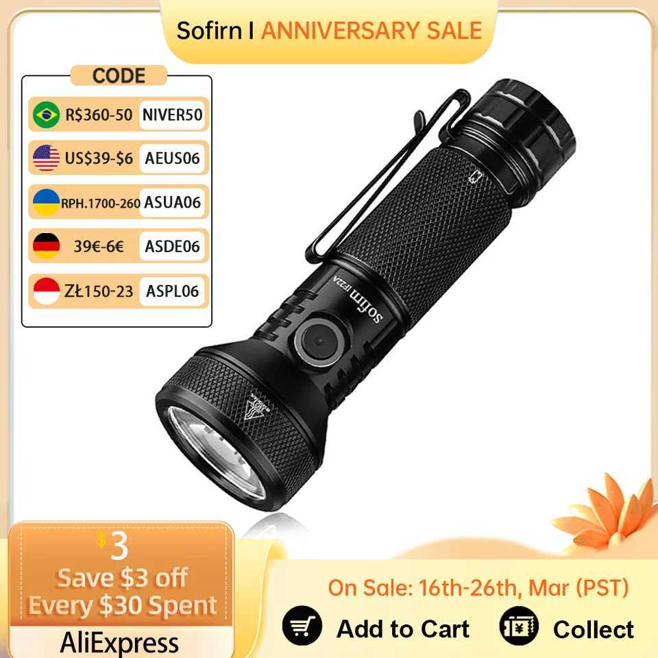 Sofirn IF22A 2100lm flash 21700 strong light SFT40 LED 629M long-distance USB C charging throwing flashlight Z250325