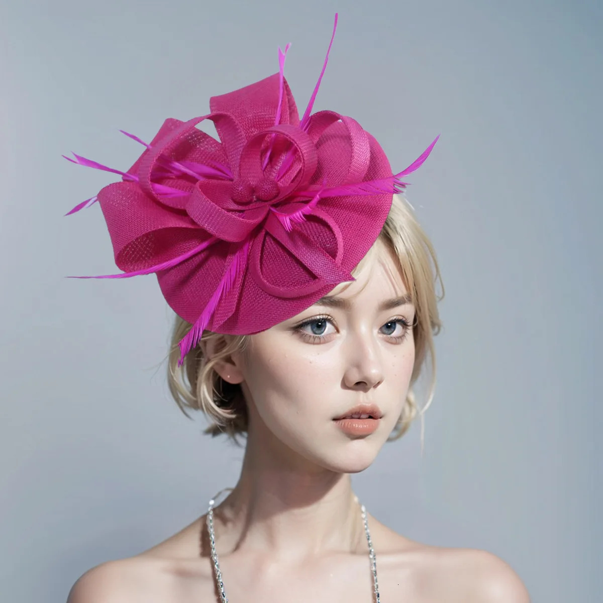 Women Chic Fascinator Hat Cocktail Wedding Party Church Headpiece kentucky Headwear Feather Hair Accessories Chinese Fascinators 250322