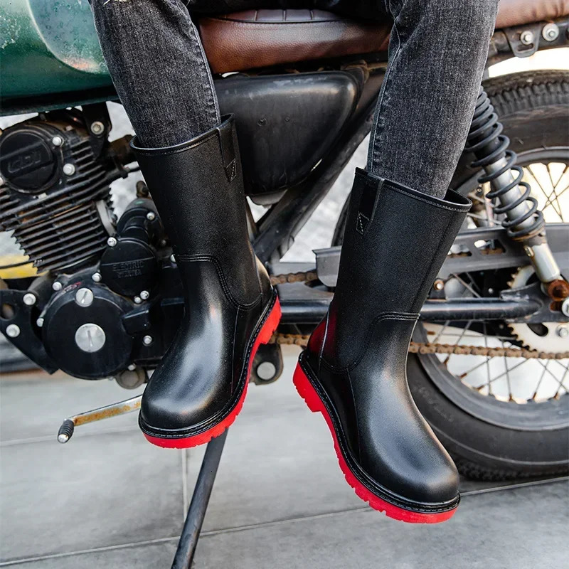 Botas 2024 Outdoor Mens Boots Fashion Rain Four Seasons Anti slip Comfortable Wear resistant Waterproof Shoes 250317