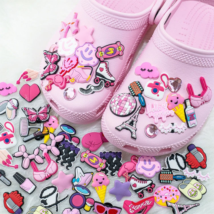 random style hole shoe accessories pvc shoe flowers buckle decoration sport pink car and Luminescent shoecharms gift - view 3