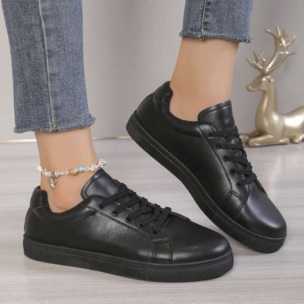 New Sneakers for Women Spring Black Lace Up Female Flats Casual Women's Fashion Ladies Sports Shoes Size 36-41