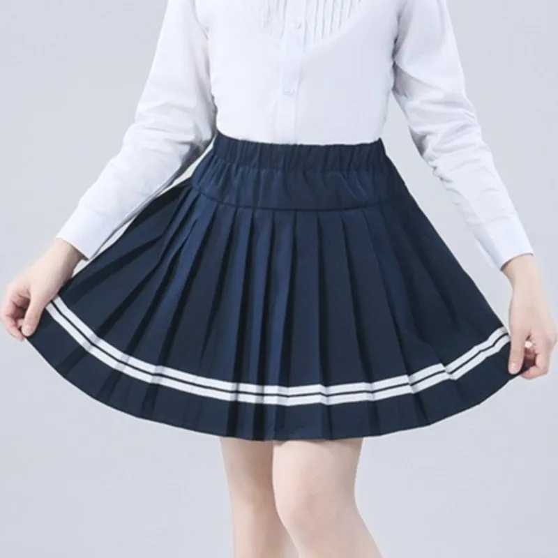 Girl pleated skiing cotton elastic waist student girl uniform skiing college style spring summer children girl JK sprintT250326