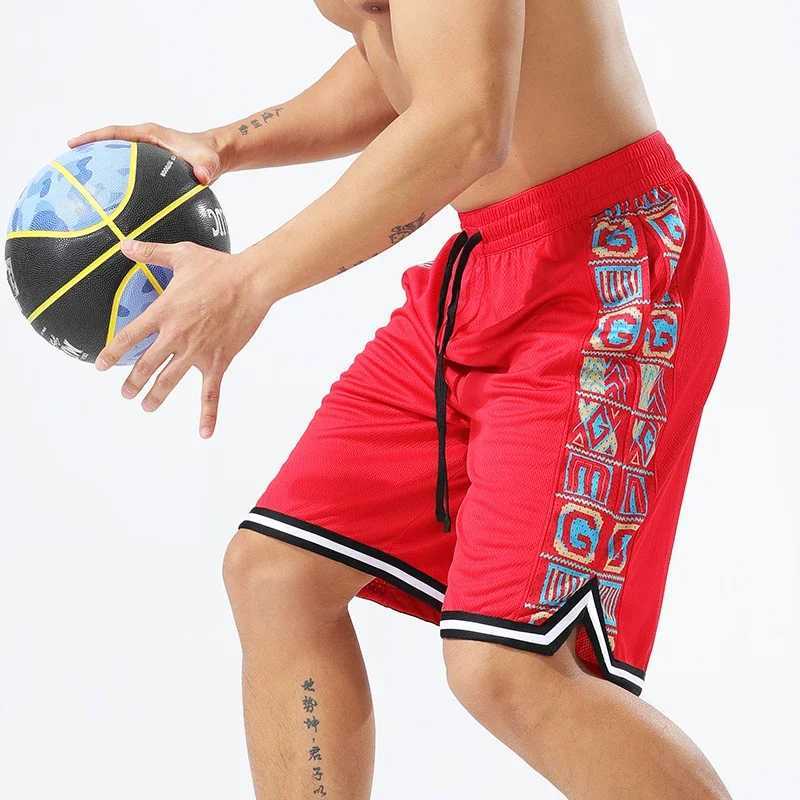 Mens fitness jogging pants bodybuilder sports scanning beach shorts breathable five quart Trouser sports pants W250324