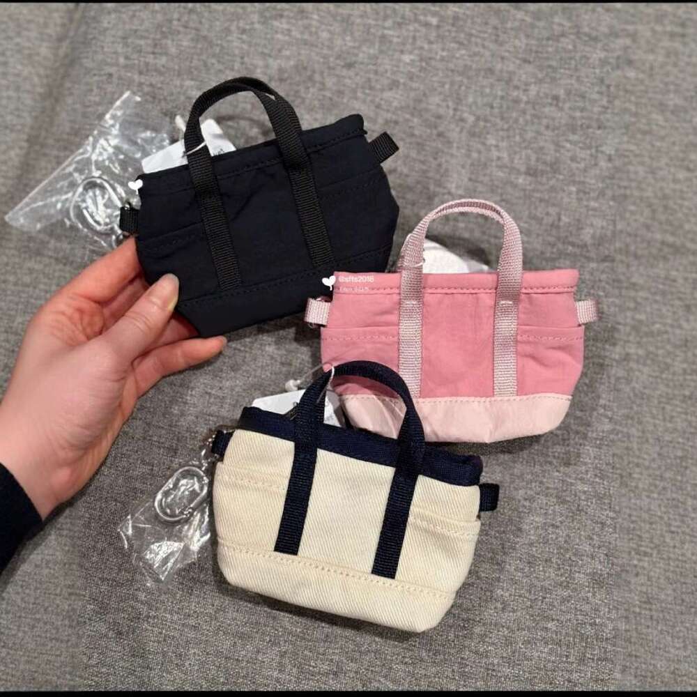 Spring New Nylon Color Blocked Small Headphone Coin Purse, Pendant Bag, Multi Pocket Canvas Mini Bags B5