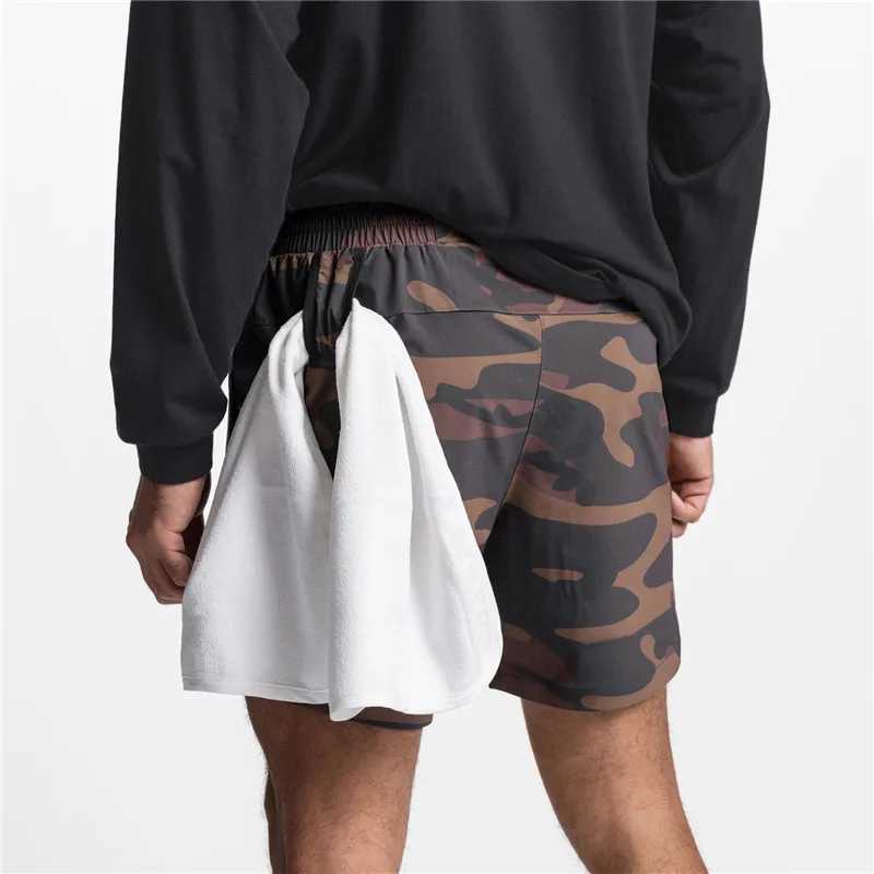 2025 Camouflage Running Shorts for Men Crossfit Quick Drying Gym Shorts with Zipper Fitness Slow Running Shorts for Men Sports Shorts W250324