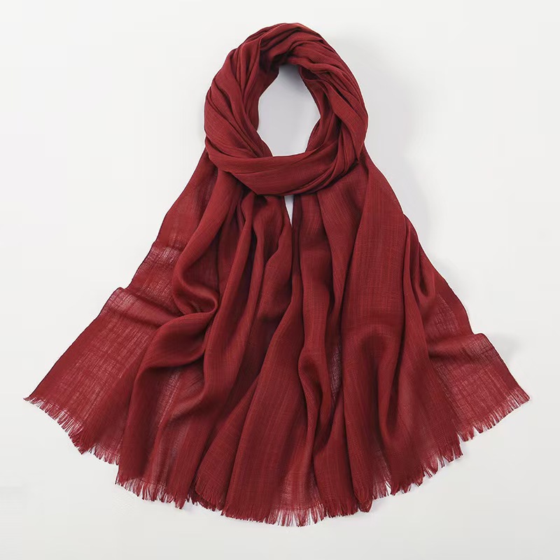 K224 Spring and summer new silk scarf women's fashion sun protection sunshade solid color bamboo cotton neck scarf factory wholesale