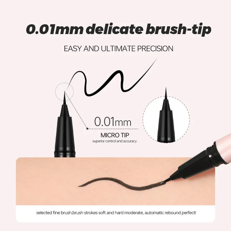 Waterproof Black Liquid Eyeliner Pen Ultra-Fine Anti Smudge Lasting Smooth Lying Silkworm Eyes Liner Pencils Eye Makeup Tools 250324