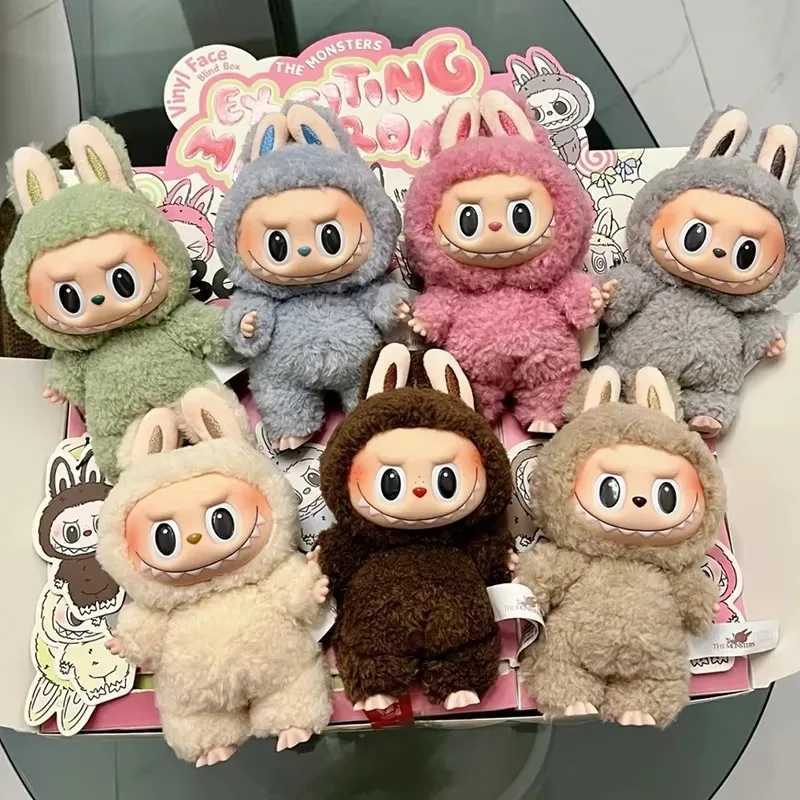 Real Labubu Exciting Macarons Series Blind Box Trend Game Heartbeat Vinyl Base Doll Mystery Box Series Model Toy GiftT250325