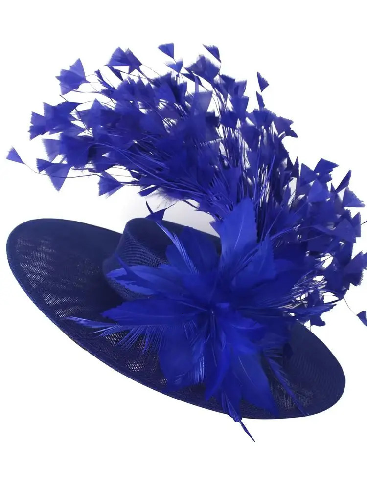 Feather Flower Fascinator Hat Party Wedding Women Pillbox Cap Elegant Ladies Church Occasion Race Millinery Cap Hair Accessories 250322