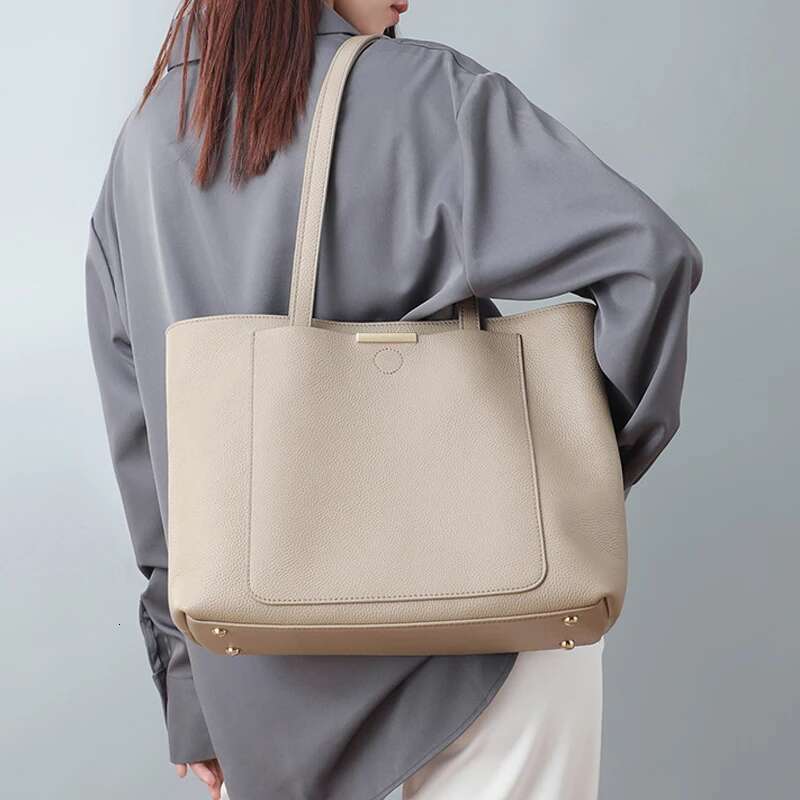 2023 Autumn Genuine Shoulder Bags For Women Brands Designer Ladies Large Casual Totes Soft Leather Female Shopping Bag