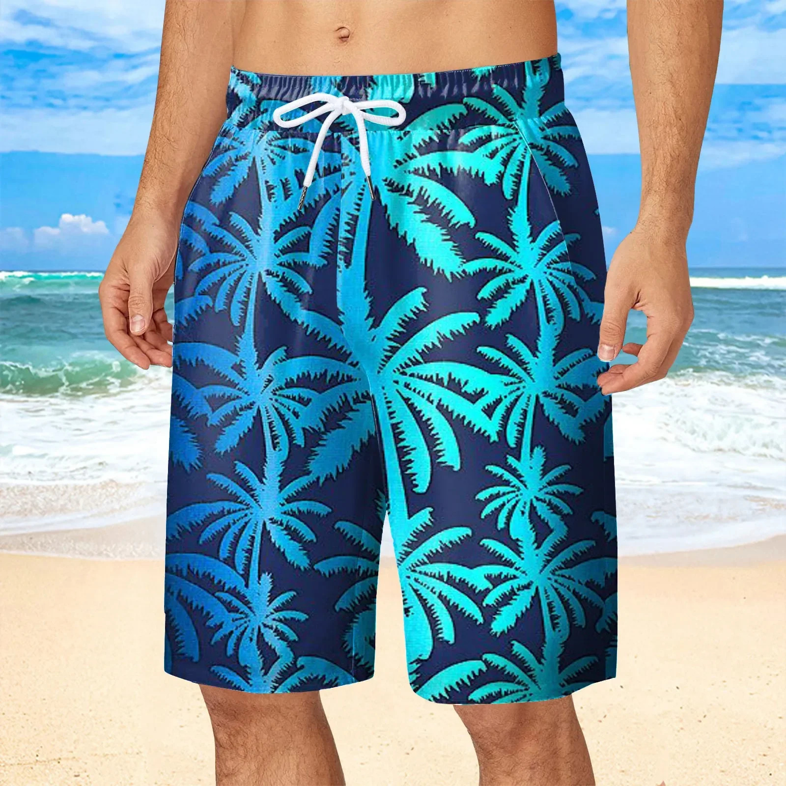 Hawaii Vacation Beach Shorts For Men 3d Printed Flower Casual Short Pants Board Elastic Bandage Swimsuit Swim Trunks 250321