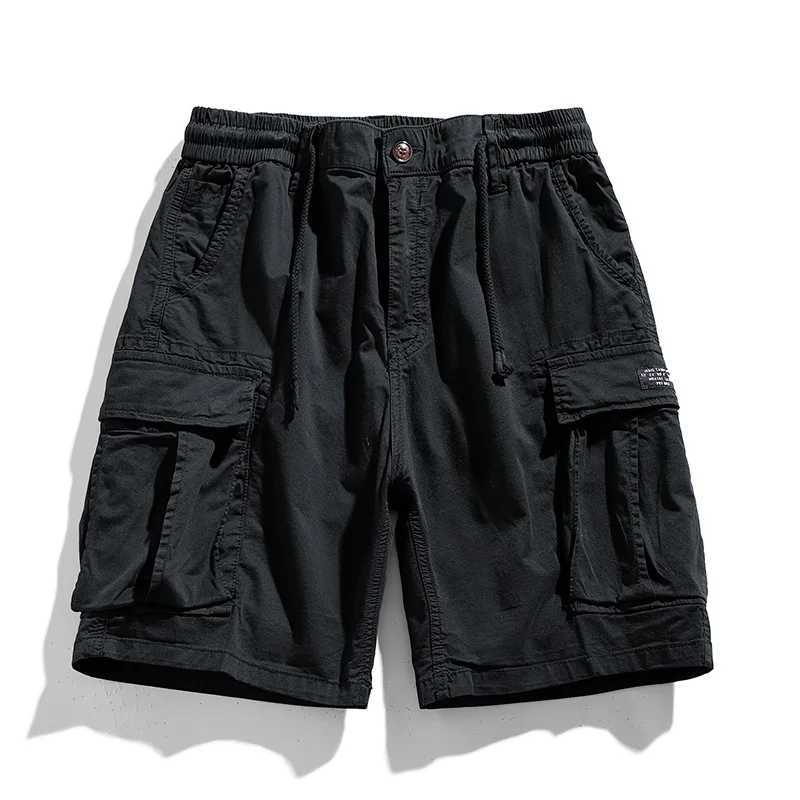 Summer Men Cargo Multi Pocket Shorts Men Casual Solid Elastic Waist Beach Shorts Spring Men Jogger Pants Shorts Male Dropshipping W250621